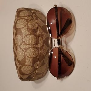 Coach Brown Women's Wire Frame Sunglasses